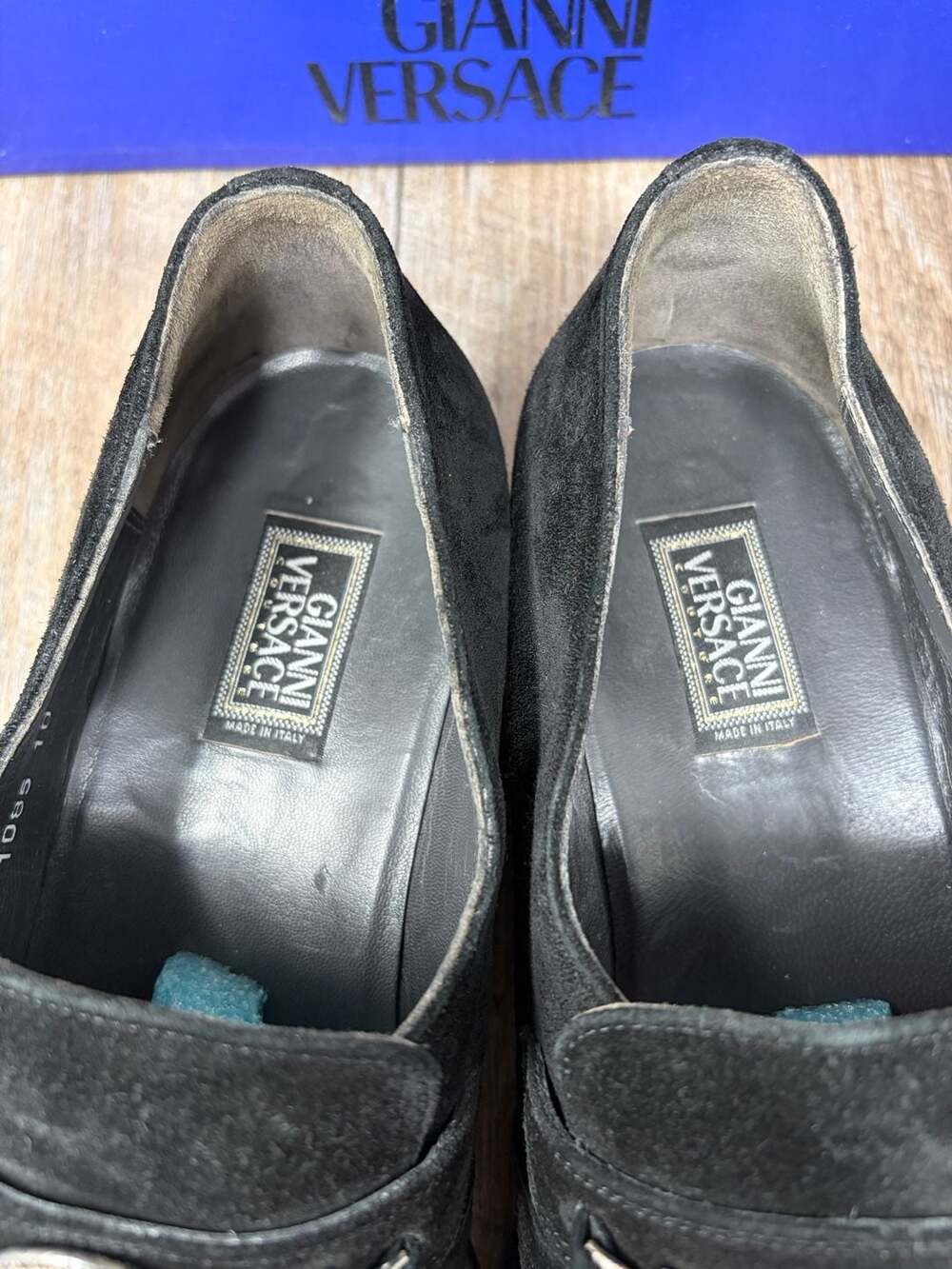 Gianni Versace Men's Black Suede Medusa Head Hardware Dress Loafers Shoes SZ-10 - Picture 10 of 16
